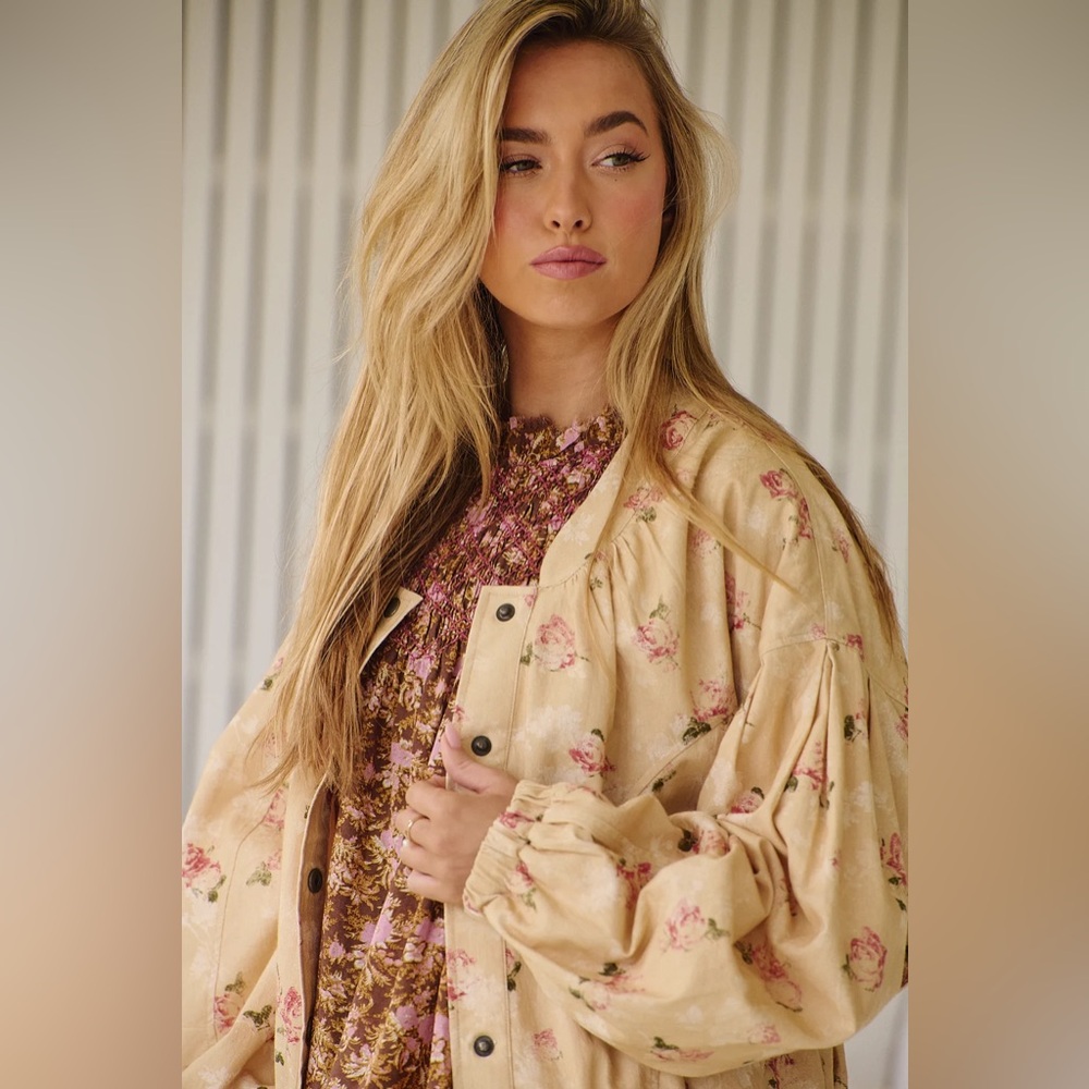 Free People Rory Floral Bomber Jacket - Picture 8 of 13